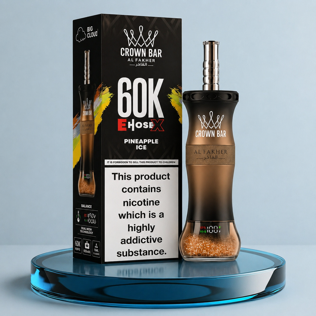 Vape descartável Al Fakher Crown Bar E-Hose X