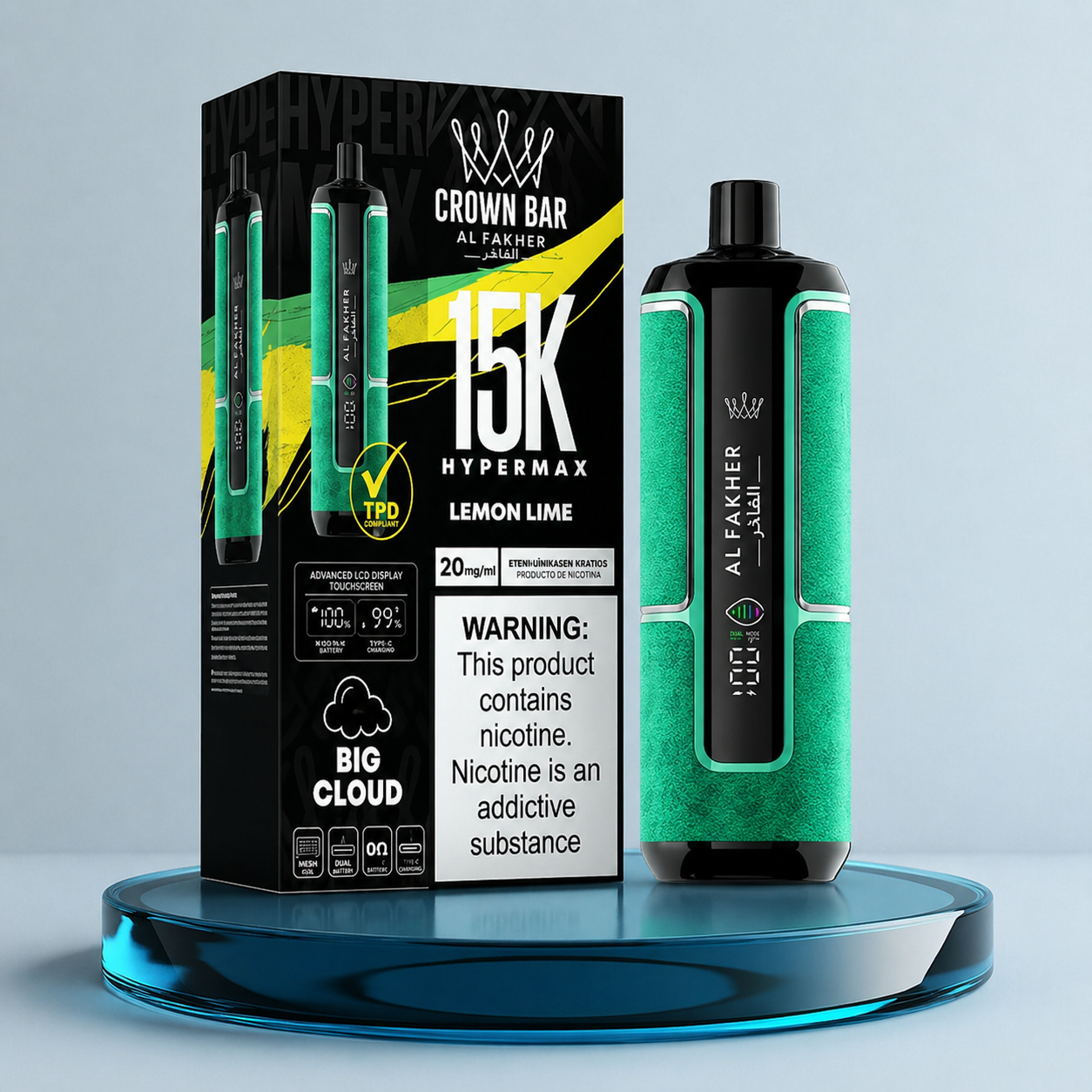 Vape descartável Al Fakher Crown Bar HyperMax 15K